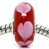 Heart Single Core Lampwork Glass Beads Fit European Bracelet 14x8mm