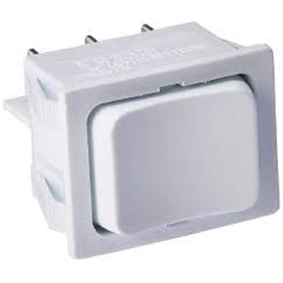 RV Designer  Cut-out 0.87 in. 5A Momentary On, Off Momentary on DPDT White Rocker Switch