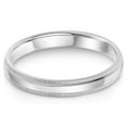 thumbnail image 1 of Ioka - 14k Solid White Gold 3mm Comfort Fit Milgrain Traditional Wedding Band Ring - size 6.5, 1 of 5