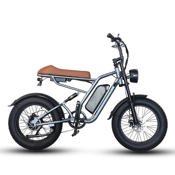 Electric Bike for Adults 750W Moped Ebike 20" Fat Tire E-Bike Full Suspension