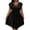 Black, variant on Plus Size Midi Dress for Women 1/4 Sleeve Crisscross V-Neck A-Line Summer Vacation Sundress Solid Flowy Empire Waist Beach Dress