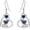 09-Sep-Sapphire, variant on Pug Earrings with Heart Birthstone 925 Sterling Silver Dog Earrings Pug Jewelry Gifts for Women Lover
