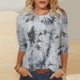 thumbnail image 1 of Économies jusqu'à 30 % de Rabais DYTTDG T-shirt pour Femme Grande Taille Manches 3/4 Hauts pour Femmes Chemise Imprimée Col Rond Blouse Décontractée Ample Hauts pour Femmes, 1 of 1