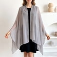 thumbnail image 2 of Lumtrix Womens Shawls Wraps Sheer Chiffon Shawl for Evening Gowns, Stylish Wedding Cover Up Summer Sun Protection Gray One Size, 2 of 5
