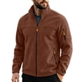 thumbnail image 4 of LYSMORA Men's Full Zip Fleece Jacket Stand Collar Outdoor Outerwear Multi Zip Pocket Hiking Travel Coat, 4 of 8