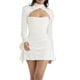 thumbnail image 1 of Sunloudy Vestido ajustado para mujer, manga larga acampanada, sin espalda, color sólido, con pliegues, minivestidos ajustados Sunloudy S M L, 1 of 9