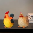 thumbnail image 1 of Figuras en miniatura de pollo 2x Decoración de la forma de flores Resina Decoración decorativa Decoración Estatuas de jardín para el porche para el Naranja y marrón, 1 of 8