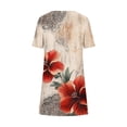 thumbnail image 6 of Tnhcen Women's Summer Vintage Print Pocket Short Sleeve Round Neck Cotton-Like Spandex Casual Dress S-2XL Breathable Loose Fit Plus Size Daywear Outfit, 6 of 7