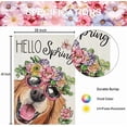 thumbnail image 6 of Hello Spring House Flags for Outdoor Decoration, Dog with Flowers Hat Large Yard Flag, Seasonal Decorative Celebration Decor for Summer Farmhouse Holiday Outside 28x40 Inch Vertical Double, 6 of 10