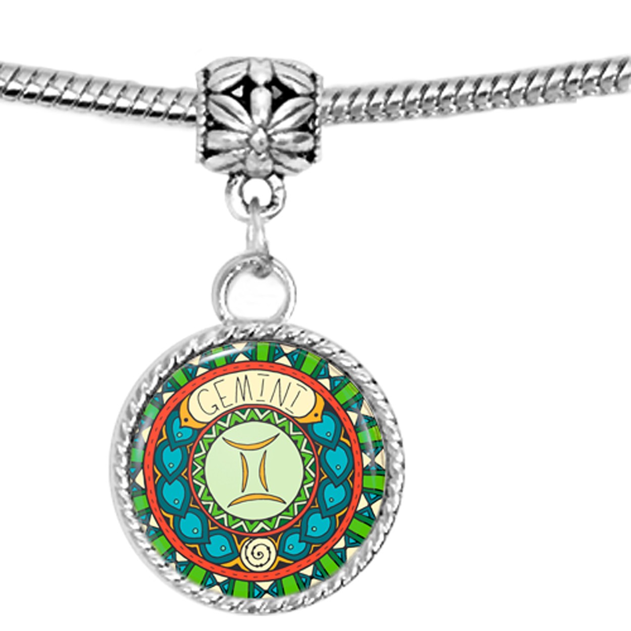 Beautiful Colorful and Detailed Zodiac Illustration for Gemini Charm