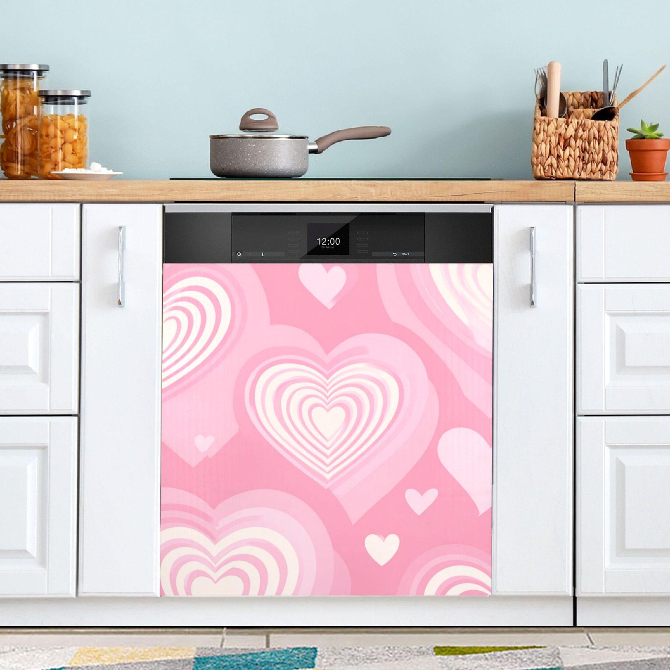 IAUYY Magnetic decorative sticker - 23x26 Inch PVC Refrigerator Decorative Cover, Removable DIY Art for Kitchen Appliances Helix
