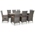 thumbnail image 2 of vidaXL Patio Dining Set Outdoor Table and Chairs Furniture Set Poly Rattan, 2 of 28