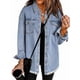 thumbnail image 2 of Chaqueta Vaquera Oversize para Mujer, Camisas Vaqueras Casuales de Larga, Chaqueta Vaquera Desgastada, Conjuntos de 2026. Azul XXL, 2 of 8