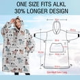thumbnail image 4 of Oversized Wearable Blanket Hoodie,Cute Dogs Pattern Sherpa Blanket Hoodie with Super Pockets,Super Warm Fuzzy Pullover for Women & Men, 4 of 6