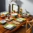 thumbnail image 5 of Vancasso Stoneware Dinnerware Sets, 16 Piece Square Green-Blue Dishes, Service for 4, 5 of 8