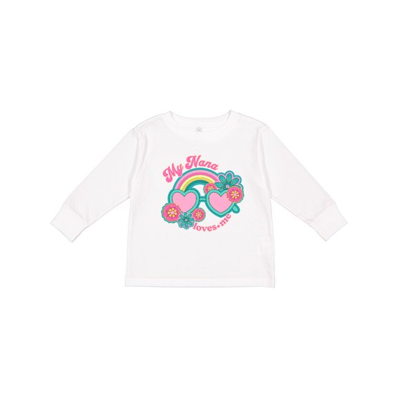 Inktastic Nana Loves Me Girls Granddaughter Girls Long Sleeve Toddler T-Shirt