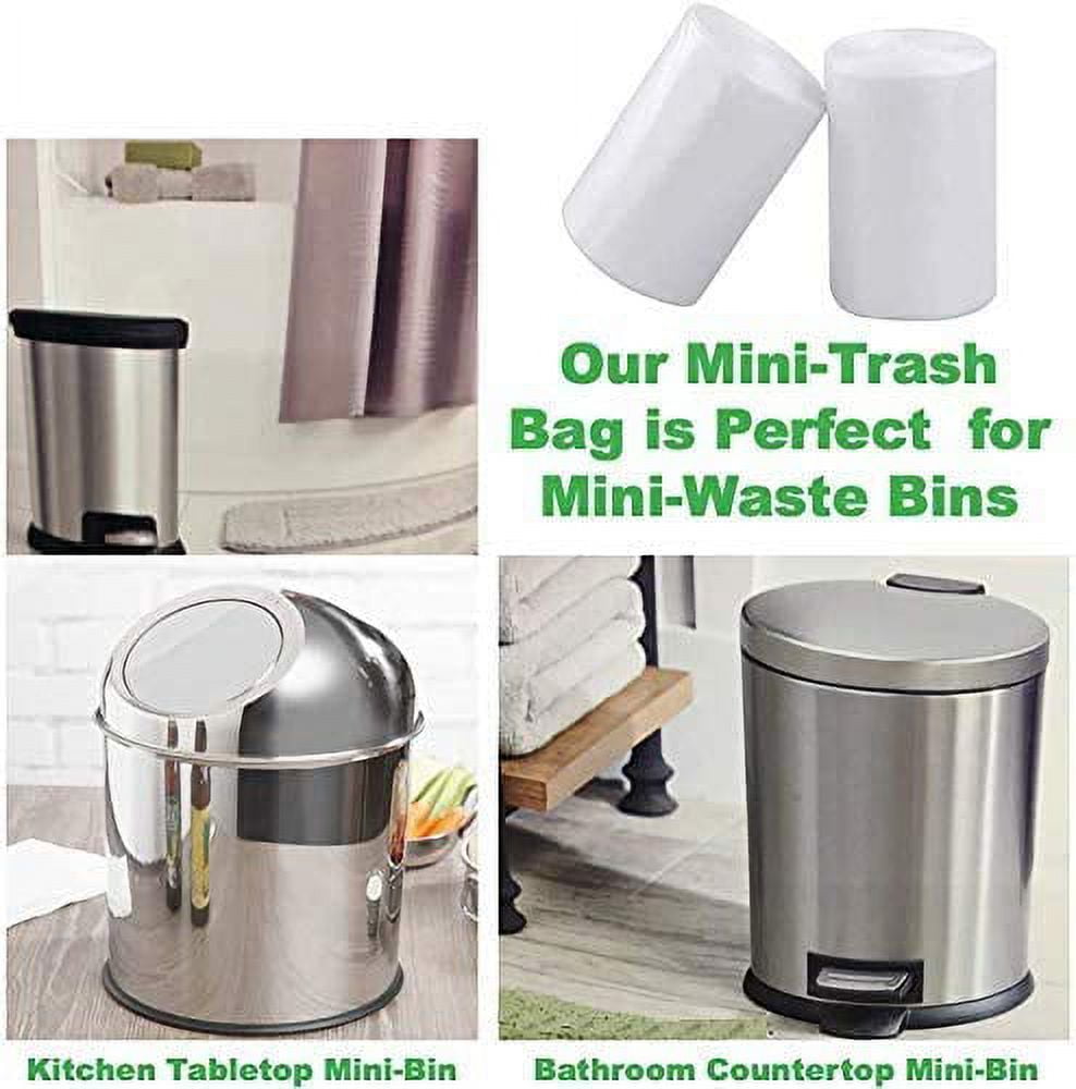 OKKEAI Small Trash Bags 1.2 Gallon 8L White Garbage Bags 5 Liter Mini Trash  Bags for Bathroom Waste Basket Liners