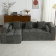 thumbnail image 3 of Dinosisco 101" Reversible Sectional Sofa, L-Shaped Modular Sponge Couch for Living Room, Gray Chenille, 3 of 10