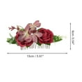 thumbnail image 2 of Unique Bargains 1 Pc Women's Styling Simulated Flowers Side Comb for Parties Red Polyester Fabric Iron, 2 of 4