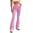 thumbnail image 2 of HAPIMO High Waist Pocket Flare Yoga Pants Women Stretchy Flattering Pants for Workout and Street Style Pink S, 2 of 5