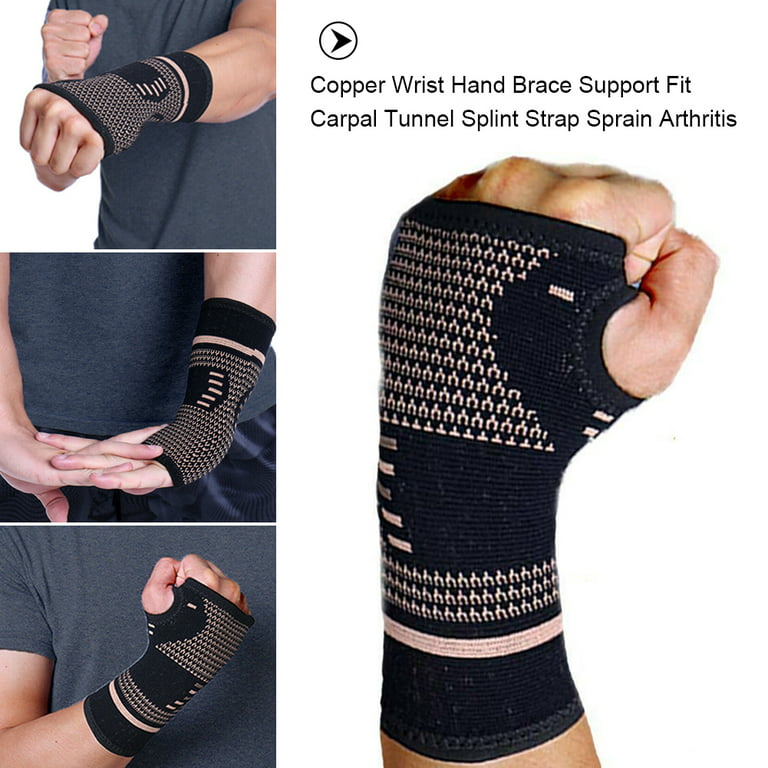 Wrist Support Sleeves,Copper Infused Wrist Compression Sleeve Brace for  Carpal Tunnel, RSI, Tendonitis, Arthritis, Wrist Sprains, Sports, Gym and