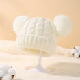 thumbnail image 5 of CPNG Kids Winter Knitted Beanie Hat Cute Girls Hats with Double Faux Fur Pom Pom Warm Fleece Lined Knit Beanies Cap for Cold Weather, 5 of 7