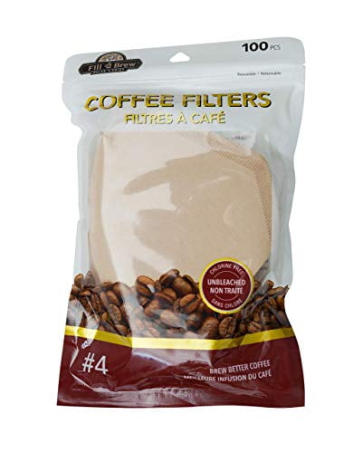 Jacent Fill N Brew Disposable #4 Coffee Filters, Cone Shape - 100 Count per Pack, 1 Pack