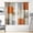 Abstract Orange, variant on Black Grey Kitchen Curtains 63 Inch Length Geometric Window Curtains Set of 2, Gray White Curtain for Bedroom Living Room, Modern Abstract Kitchen Decor 42x63 Inch