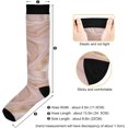 thumbnail image 3 of Coolnut High Elasticity Compression Socks, High Knee Socks Adult Universal Leisure Relieve Fatigue, Rose Gold Marble Travel Daily with Running (2 Pair) Gift, 3 of 7