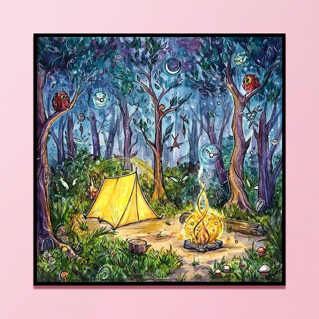 Cuadros Decorativos 14CT bosque Camping contado bordado DIY punto de cruz completo arte de la pared regalo Ndcxsfigh Nuevos Originales