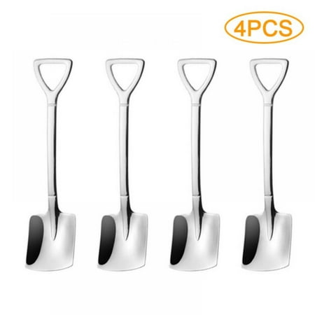 

4 Pack Stainless Steel Mixing Ice Cream Frozen Yogurt Coffee Spoon Set