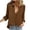 Brown, variant on Women's Collared Button Down Shirt, Long Sleeve Elastic Puff Cuff Loose Casual Blouse