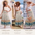 thumbnail image 7 of SOMER Skirts for Women Maxi Skirts Bohemian Flowy High Waist A Line Skirts Summer Pleated, 7 of 7