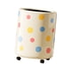 thumbnail image 5 of Cubo de basura con ruedas, diseño moderno, redondo, 12 litros, con ruedas y estampado de lunares. Puntos de colores, 5 of 9