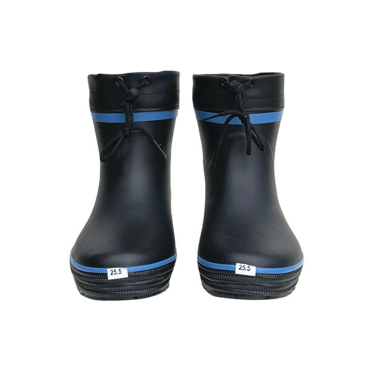 Roxoni Womens Black Rubber Rain Boots Wide Calf Waterproof and