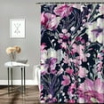 thumbnail image 2 of Fenyluxe Flower Pattern Pink White Shower Curtains Home Bathroom Decor Polyester Fabric Hygienic Washable with Hooks 69"x72, 2 of 7