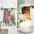 thumbnail image 7 of Yayeee 2 Pack Hand Towels for Bathroom 100% Cotton 16" x 28" Soft Absorbent Kitchen Towel, Red Christmas Poinsettia, 7 of 7