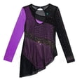 thumbnail image 5 of iixpin Kids Girls Figure Skating Dress Ballet Dance Skirts Rhythmic Gymnastics Dance Leotard Ballerina Outfit Purple 4, 5 of 6