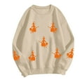 thumbnail image 6 of TTUHYWXI Halloween Sweatshirts for Women Cute Ghost Graphic Pullver Tops Crewneck Long Sleeve Oversized Sweaters (Beige, XL), 6 of 6