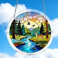 thumbnail image 2 of FAMTKT Spring Colorful Floral Stained Glass Suncatchers, 7.4" Fade Resistant Sun Catchers Indoor Window, Round Glass Sun Catcher Wall Decor Gift, 2 of 6