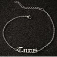 thumbnail image 1 of Tobillera de acero con escorpión, 1 Uds., tobillera del zodíaco para mujer, pulsera tobillera con letras del zodiaco inglés antiguo de acero inoxidable para mujer, 1 of 1