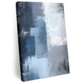 thumbnail image 2 of Ships Next Day Canvas Wall Art 8"x10", Navy Blue Grey Wood Framed Canvas Print Painting, Modern Ombre Oil Painted Abstract Art Ready to Hang Small Picture Wall Decor for Home Bathroom Nursery Office, 2 of 9