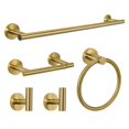 thumbnail image 1 of Toalleros de 5 piezas para baño Juego de accesorios de baño de acero inoxidable Soporte para toallas de baño Juego de barra de toalla de baño resistente montado en la pared Juego de accesorios de baño, 1 of 5