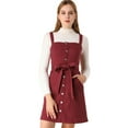 thumbnail image 1 of INSPIRE CHIC Robe Salopette en Denim Classique pour Femmes à Bretelles Ajustables, Coupe Trapèze, 1 of 6