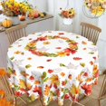 thumbnail image 6 of Fall Round Tablecloth 60x60 Inch Autumn Maple Leaf Table Cover Holiday Decorations Seasonal Decor for Home Kitchen Dining Room Picnic Party Thanksgiving, 6 of 6