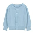 thumbnail image 3 of Gyexs Uniform Sweater for Girls Casual Round Neck Button Down Cardigans Back to School Clothes 1-9Y (Light Blue, 8-9 Years), 3 of 4
