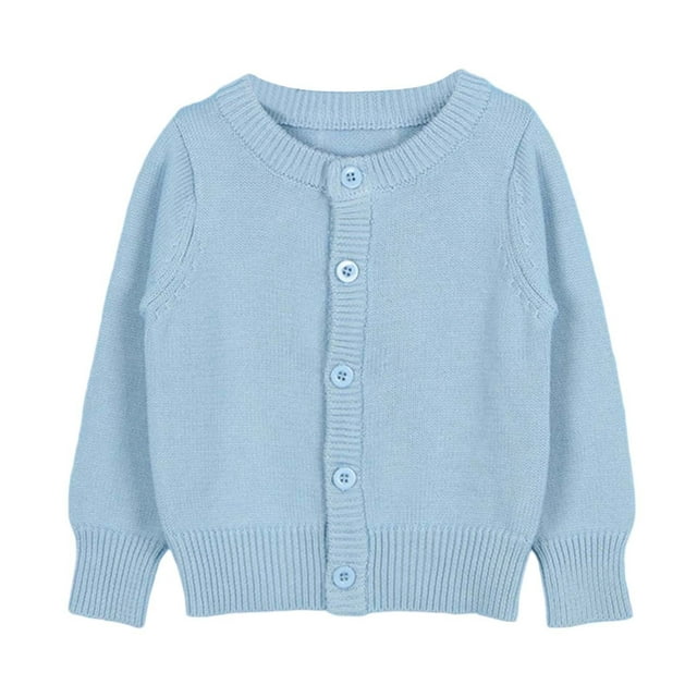 Cardigan pour Fille à Manches Longues, Chandail Boutonné pour Enfant, Cardigan à Col Ras du Cou pour Fille