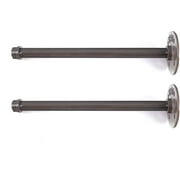 ATT HARDWARE ATT Rustic Floating Shelf Brackets Industrial Iron Pipe Shelf Brackets 20mm Diameter 2 Pack In Grey