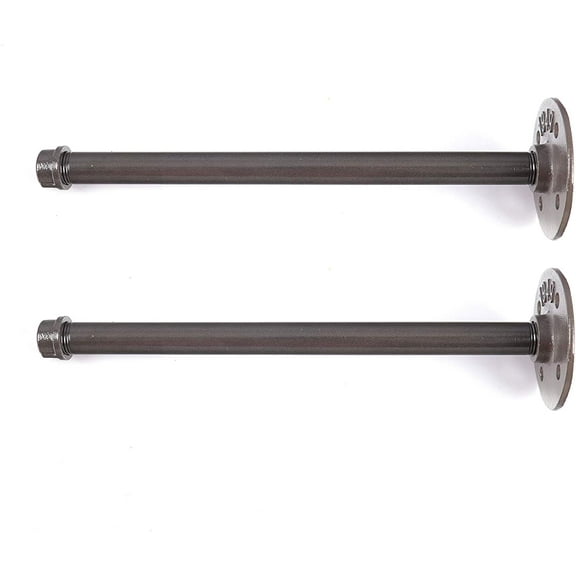 ATT Rustic Floating Shelf Brackets Industrial Iron Pipe Shelf Brackets 20mm Diameter 2 Pack In Grey