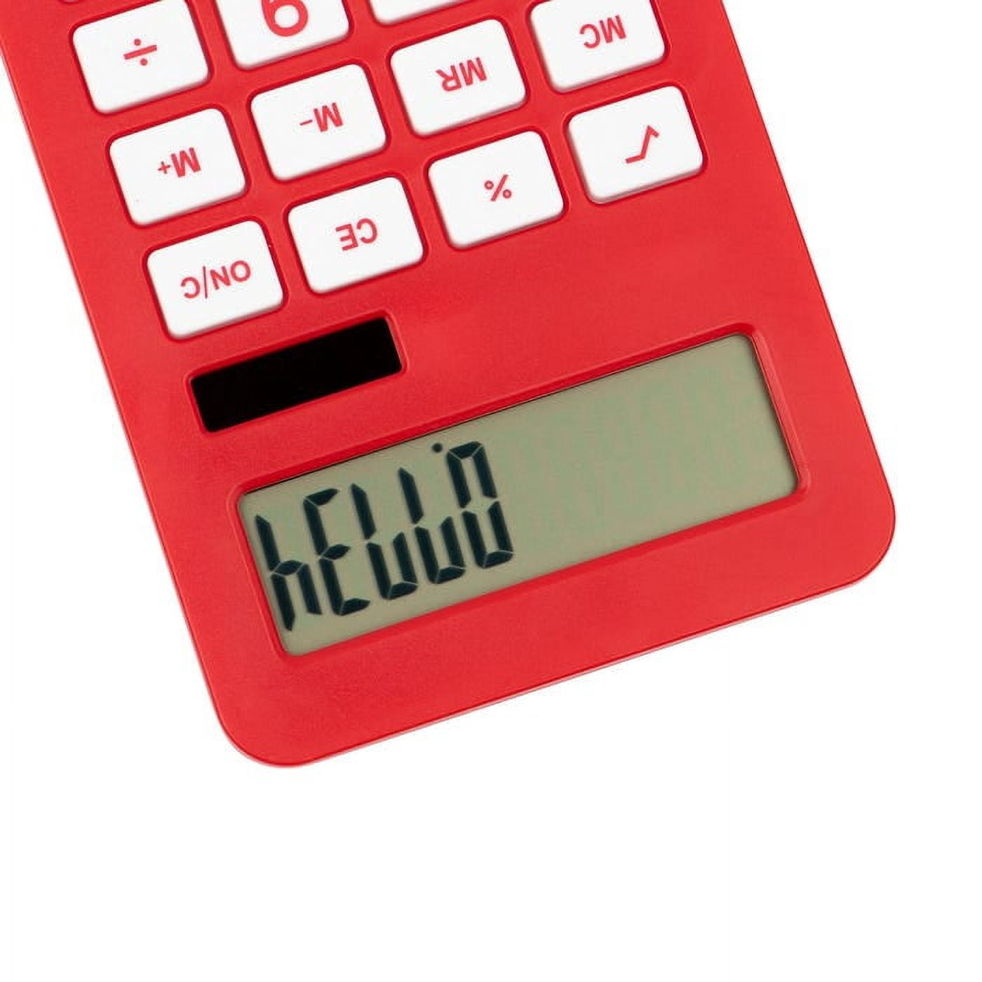 JAM Paper Desktop Calculator, 10 Digit LCD Display, 3 3/4 x 6 3/4 Inches, Red, Bulk 10/Pack